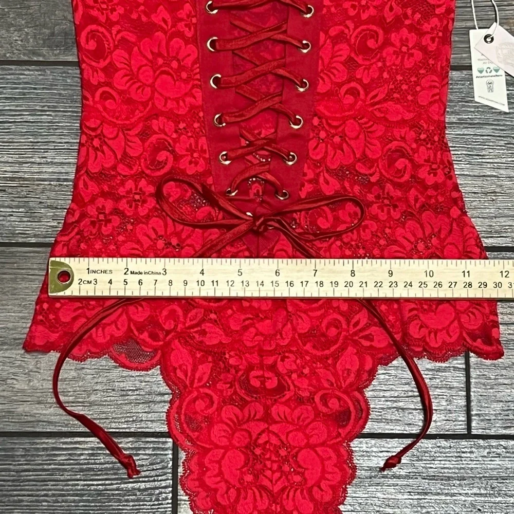 NWT $98 We Are HAH X Free People Spinster Reversible Bodysuit XS Siren Red Top